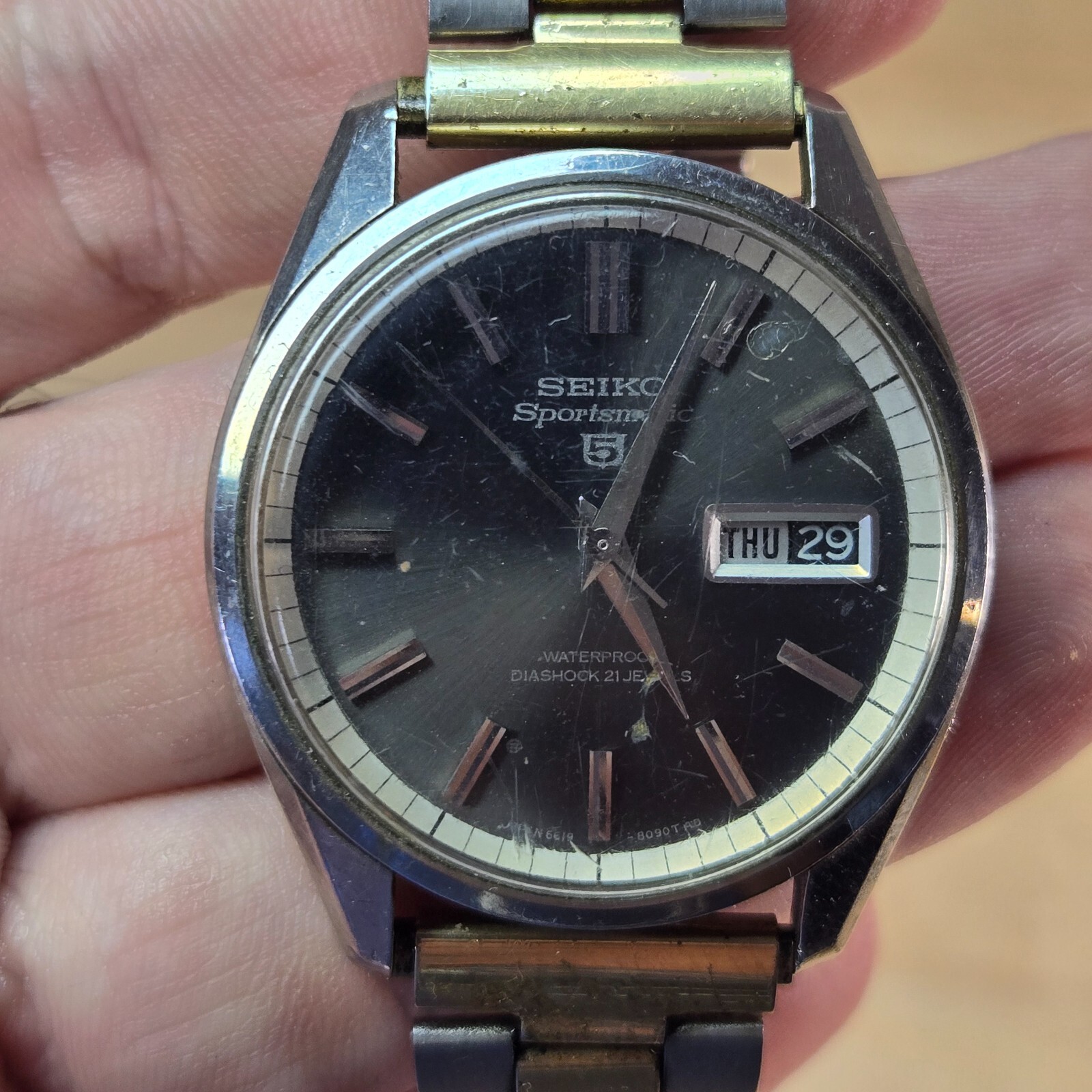 稼働品　SEIKO スポーツマチック5/6619-8090 Rare Vintage 6619-8090 Seiko Sportsmatic 5 Watch working w