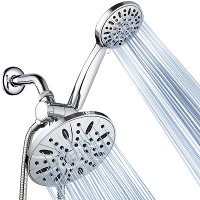 AquaDance Premium High Pressure 3-Way 7" Rainfall Shower Head Combo, Chrome