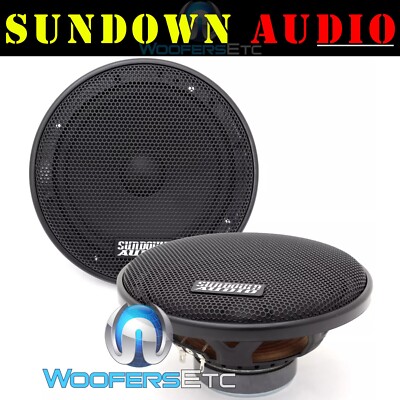 SUNDOWN AUDIO 6.5'' E SERIES MIDS SPEAKERS & GRILLS FROM COMPONENT E-6.5CS NEW