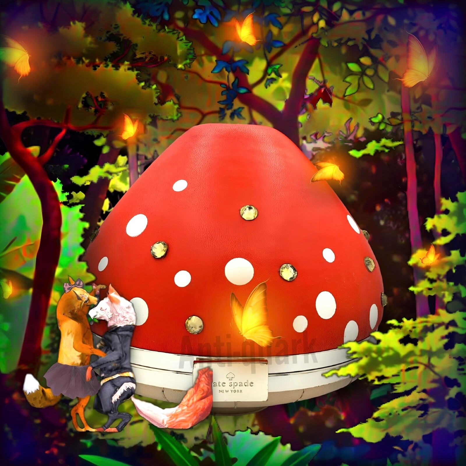 NWT KATE SPADE BLAZE A TRAIL MUSHROOM WRISTLET CLUTCH 2+ DISCOUNT