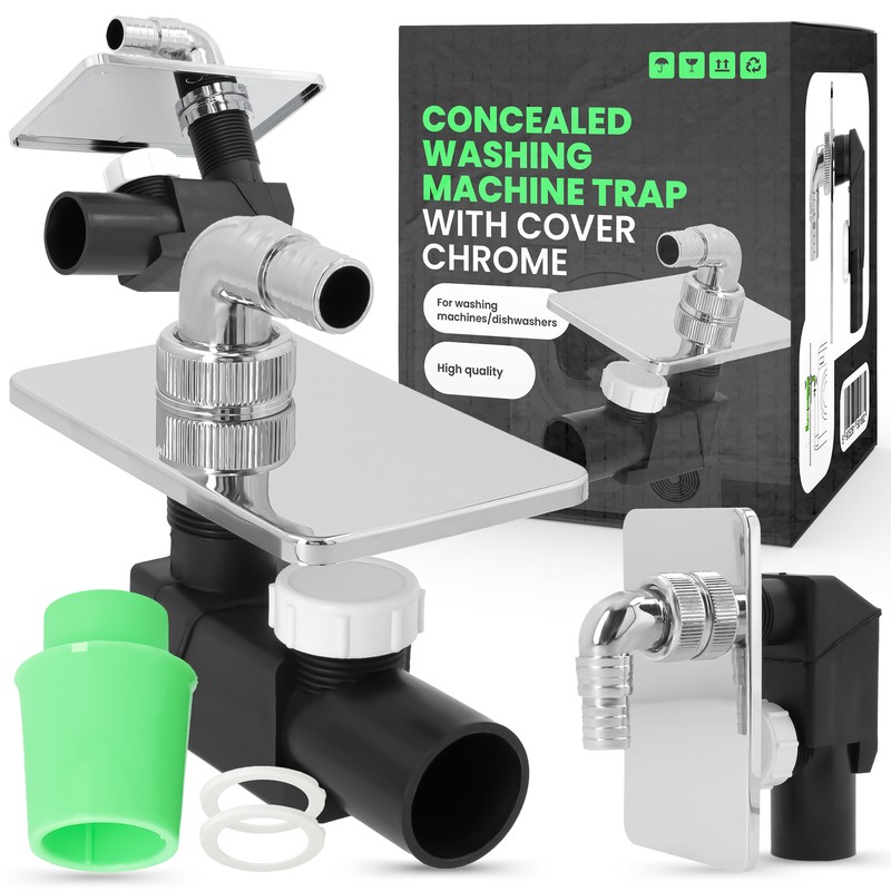 Unterputzsiphon Unterputz-Siphon Chrom 40/50 Mm FÃ¼R Waschmaschine Mit Rosette