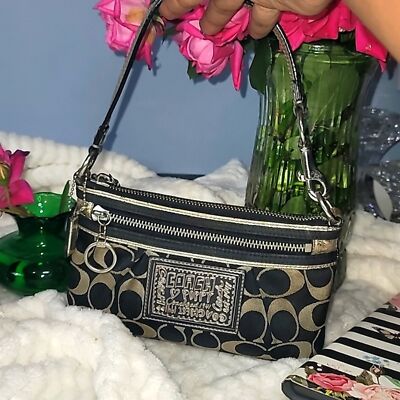 Coach poppy limited edition collection Metalic Silver Black