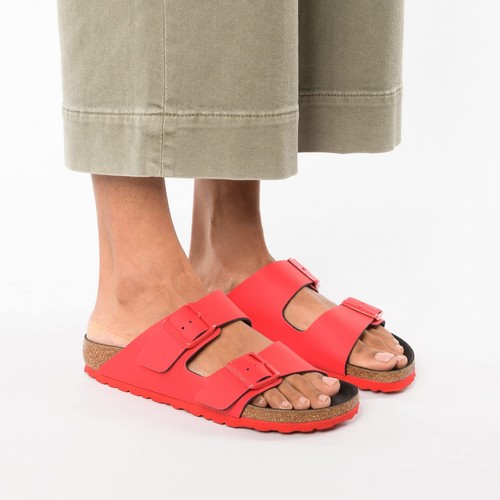 Pre-owned Birkenstock Arizona Bs Adult Mules Red, Red, 5 Us Sz_4 Narrow_red