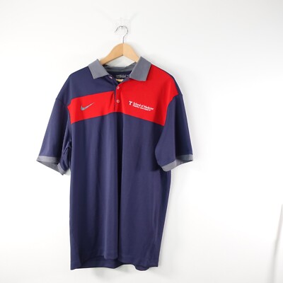 Temple University Shirt Men Large Navy Blue Polo Dri Fit Sports Top NIKEGOLF NWT