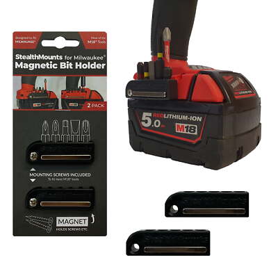 StealthMounts Bit Holder for Milwaukee M18 Black 2 Pack  Other Tool Storage
