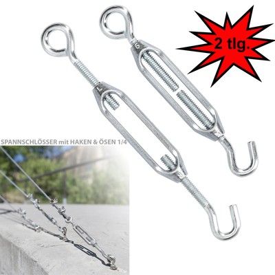 Spannschloss Set Seilspanner Spannschraube M6 für Drahtseil Haken Öse Stahl