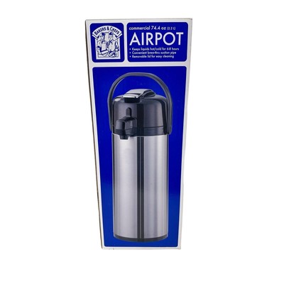 Bakers and Chefs 2.5L Stainless Steel Coffee Air Pot with Glass Lining Preowned
