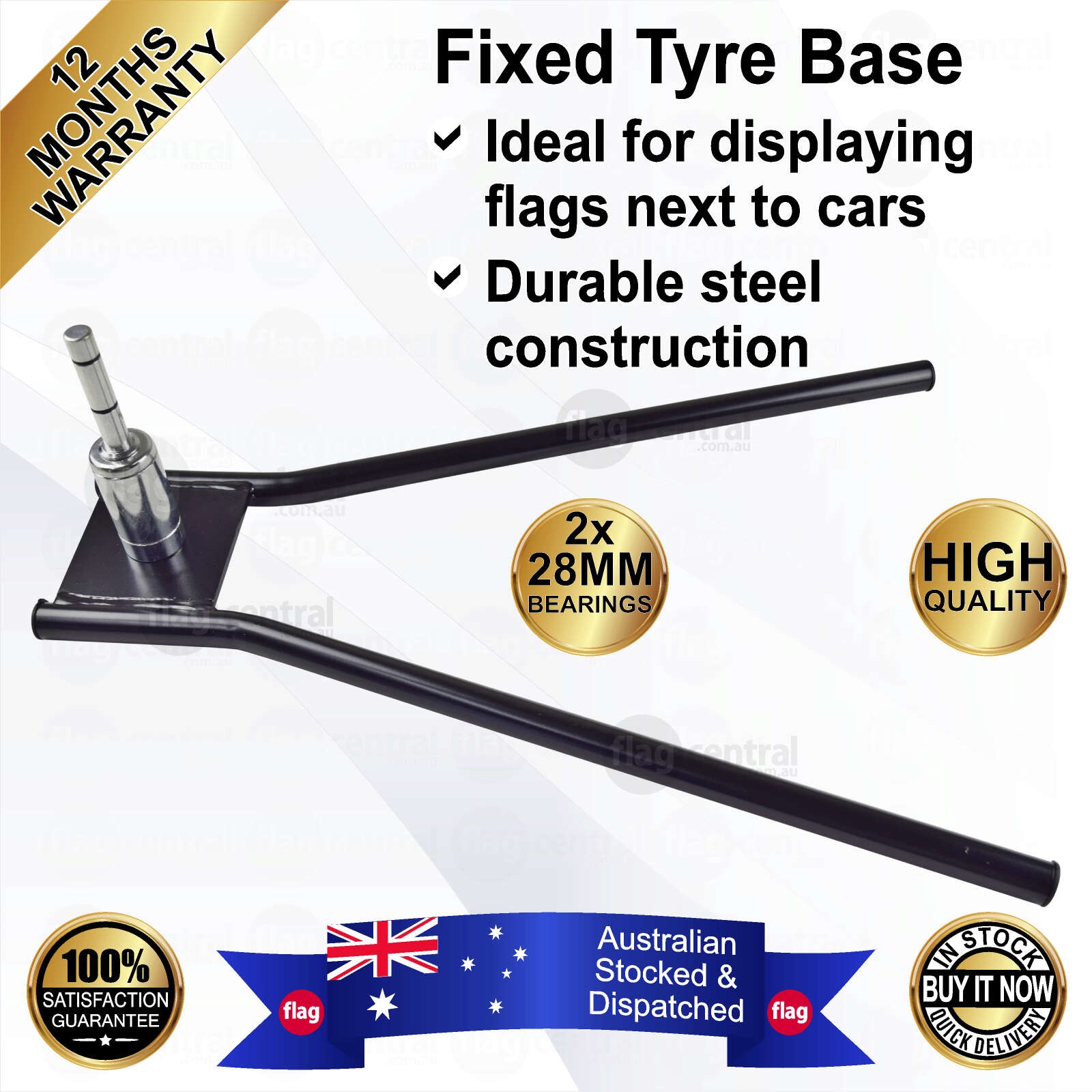 Fixed Car Tyre Flag Base for Car Dealers and Real Estate Agents