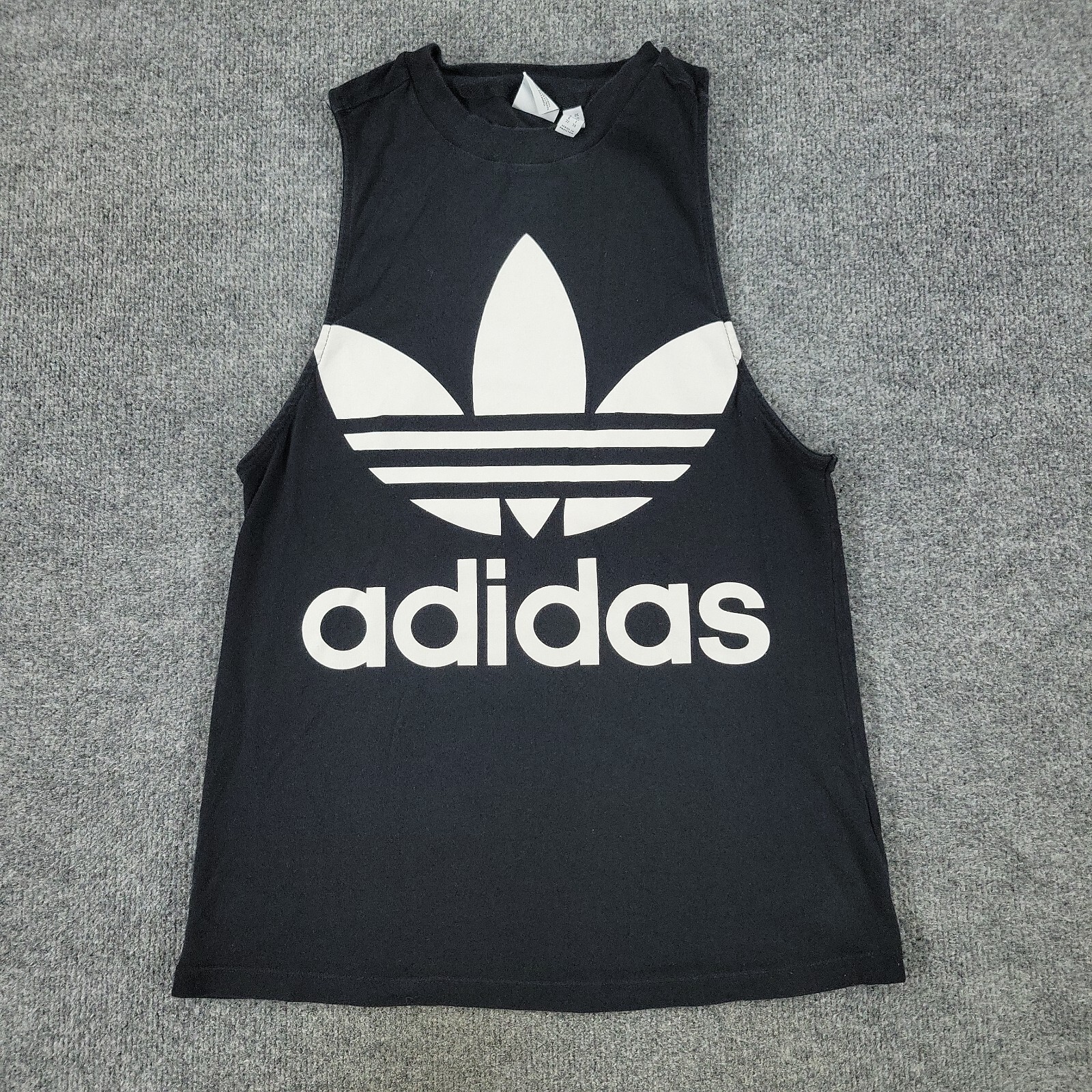 Adidas Tank Top Shirt Women's XS Black Trefoil Logo Graphic