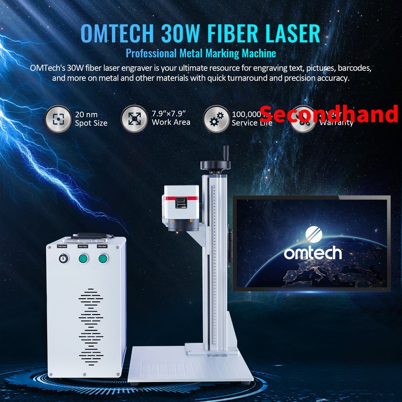 Secondhand Fiber Laser Marking Engraving Machine 7.9x 7.9 Laser Marker Engraver