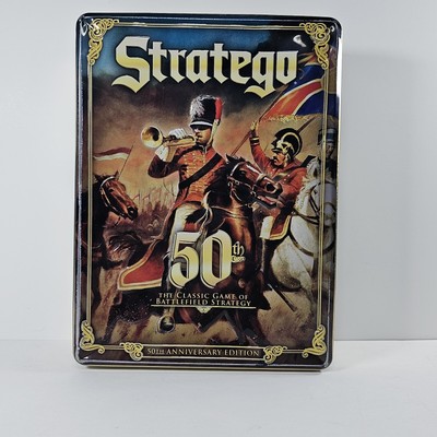 'Stratego 50th Anniversary' Battle Field Strategy Game 2011 Tin Game preowned