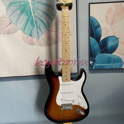 Sunburst ST Electric Guitar SSS Pickups Maple Fretboard Tremolo Bridge Dot Inlay