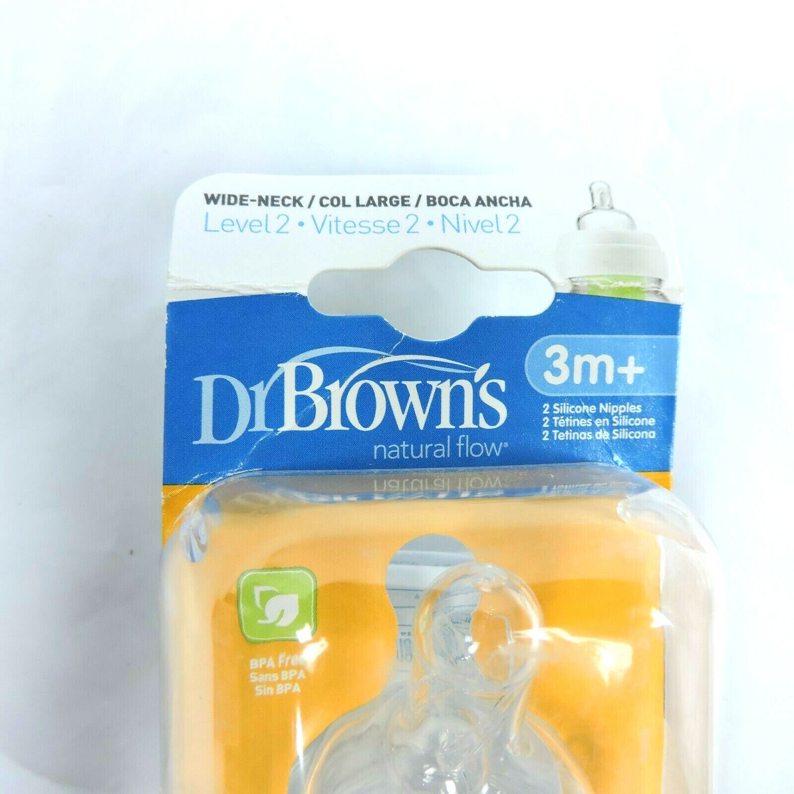 Dr Brown's Natural Flow Nipples Level 2 3m+ Natural Flow Feeding Infant Baby