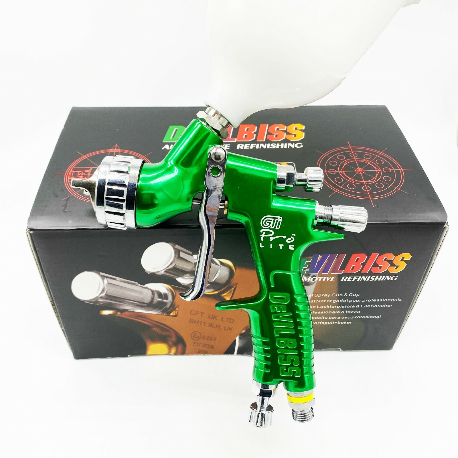 Devilbiss Gti Pro Lite Green Car Paint Tool Pistol Spray Gun Te20 1.3mm