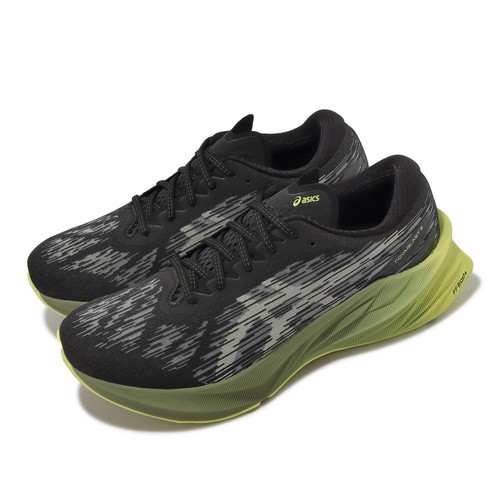 

Мужские шоссейные кроссовки Asics Novablast 3 Black Dry Leaf Green 1011B458-005, Черный, Novablast 3