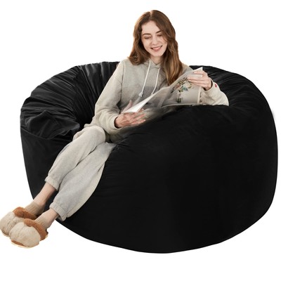 HABUTWAY Bean Bag Chair: Giant 4' Memory Foam Furniture Bean Bag Chairs for A...