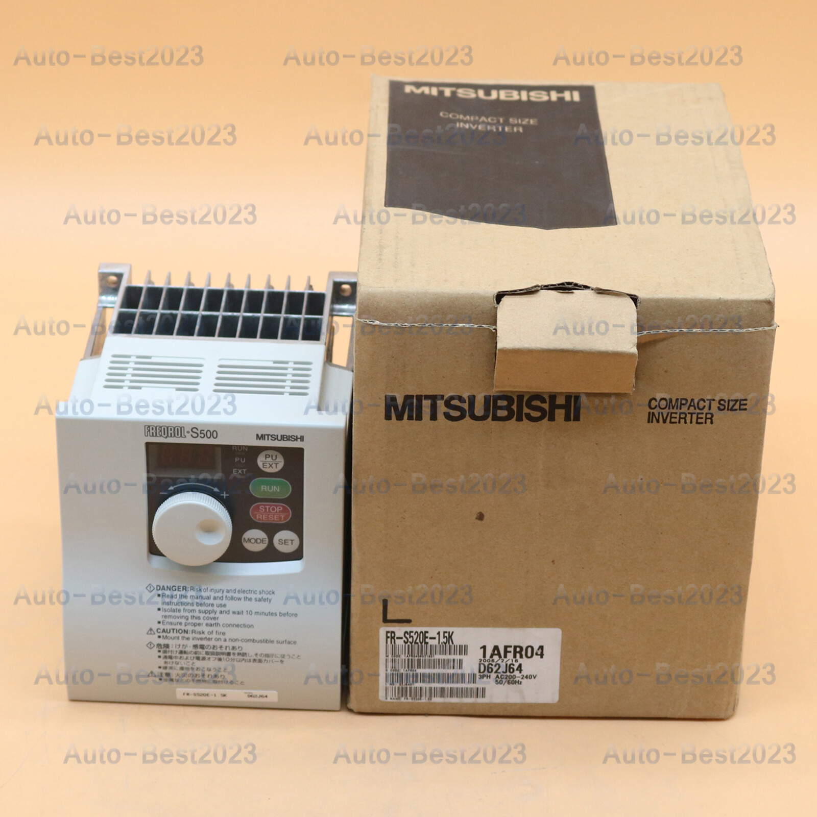三菱電機 インバーター1.5Kw FR-S520E-1.5K 2HP 230V Mitsubishi VFD, Inverter, AC Drive FR-S520E-1.5K-NA