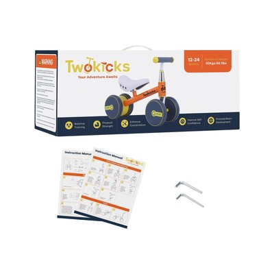 Baby Balance Bike – 12-24 Month Boys Girls – Adjustable Seat for 1-2
