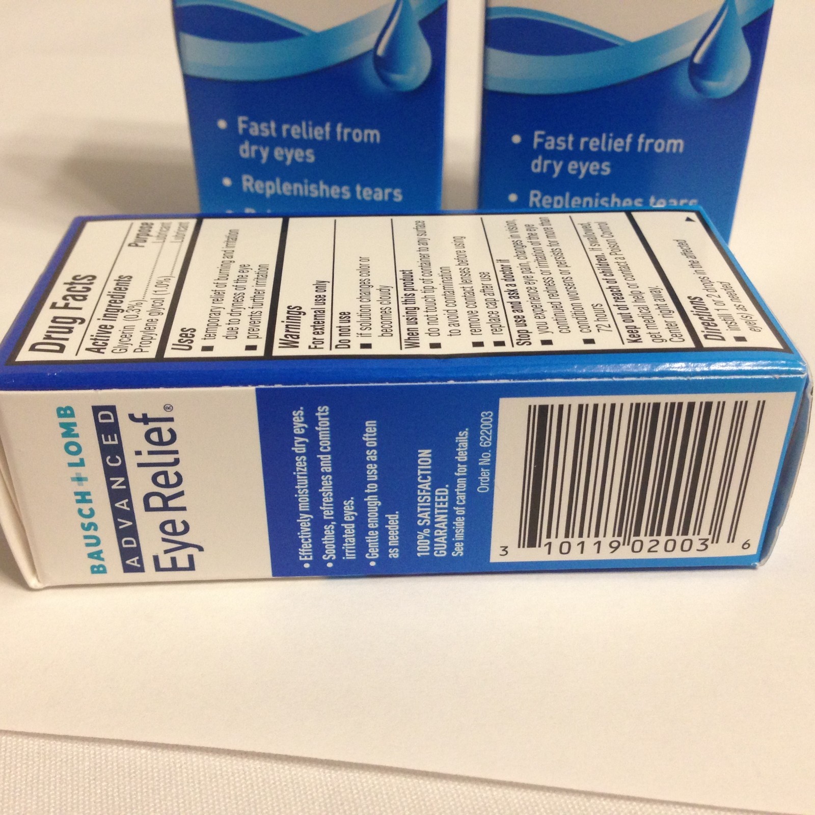 Lot of 3 Bausch Lomb Advanced Eye Relief Lubricant Eye Drops 0.50 oz