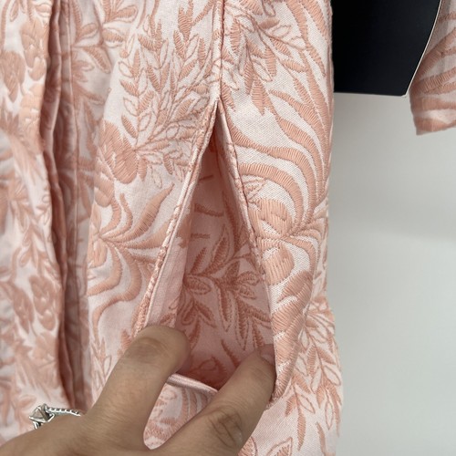 Pre-owned Tuckernuck Women's Pink Embroidered Floral Porcelain Dress Sz Xs No Belt In White
