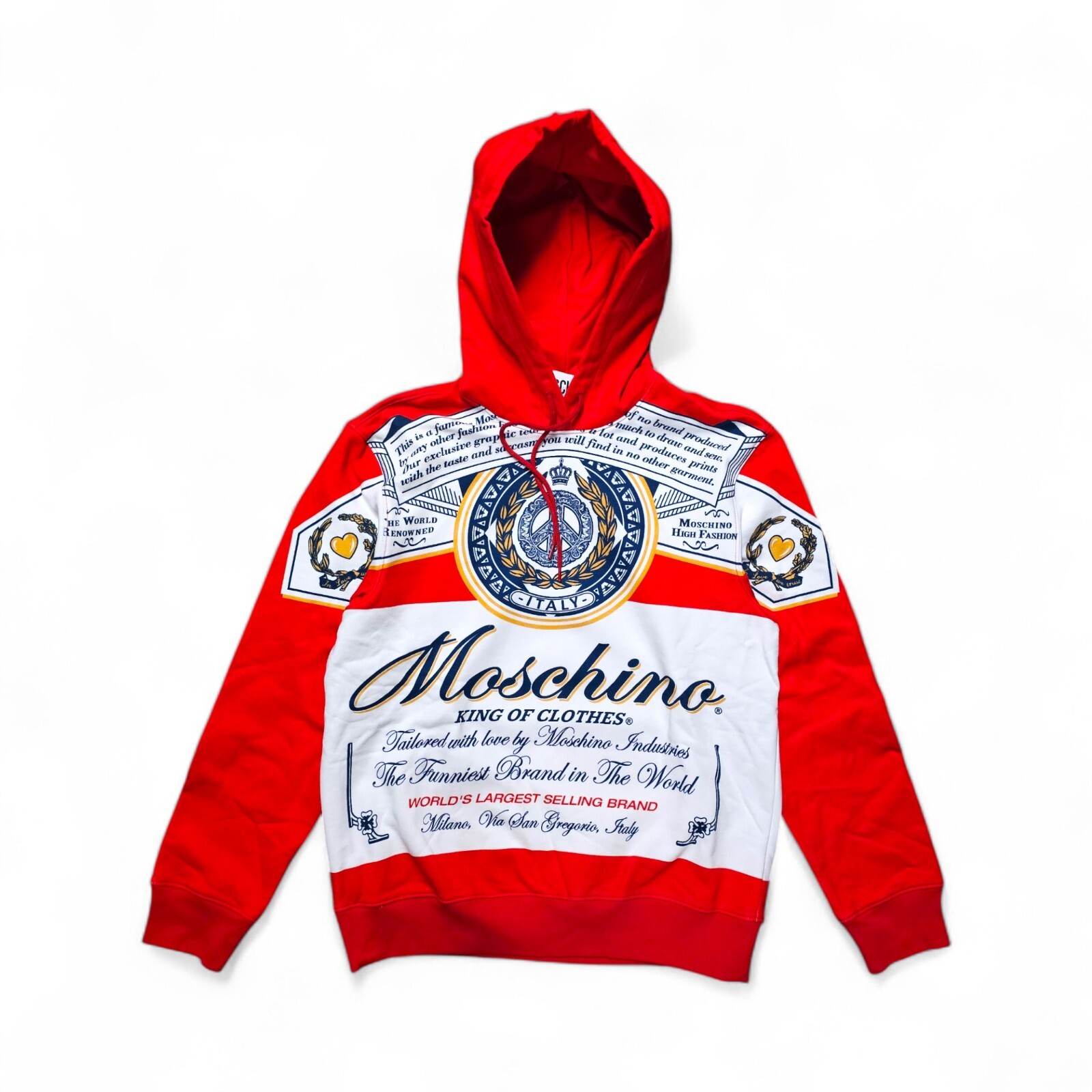 Moschino x Jeremy Scott Budweiser Print Cotton Hoodie