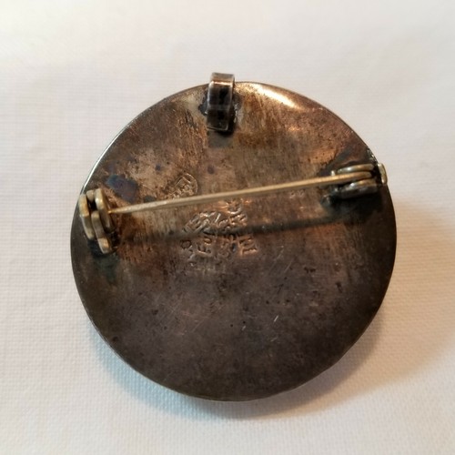 Taxco Mexico Sterling Silver Puffy Circle Cut Out Swirl Design Brooch Pendant