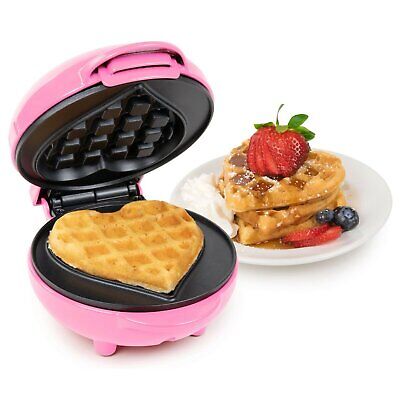 Nostalgia My Mini Heart Waffle Maker, Pink