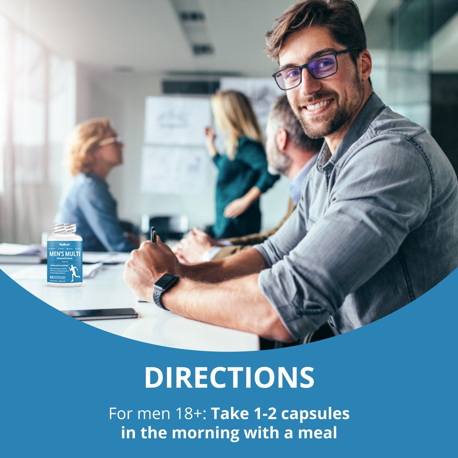 Men’s Multi 18+ by NuBest, 20+ Vitamins & Minerals, 60 Vegan Capsules