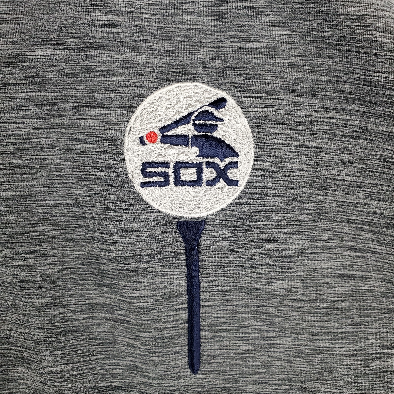 STRAIGHT DOWN x WHITE SOX x LITE BEER Size XL Space Dye Gray Polo Shirt Wicking