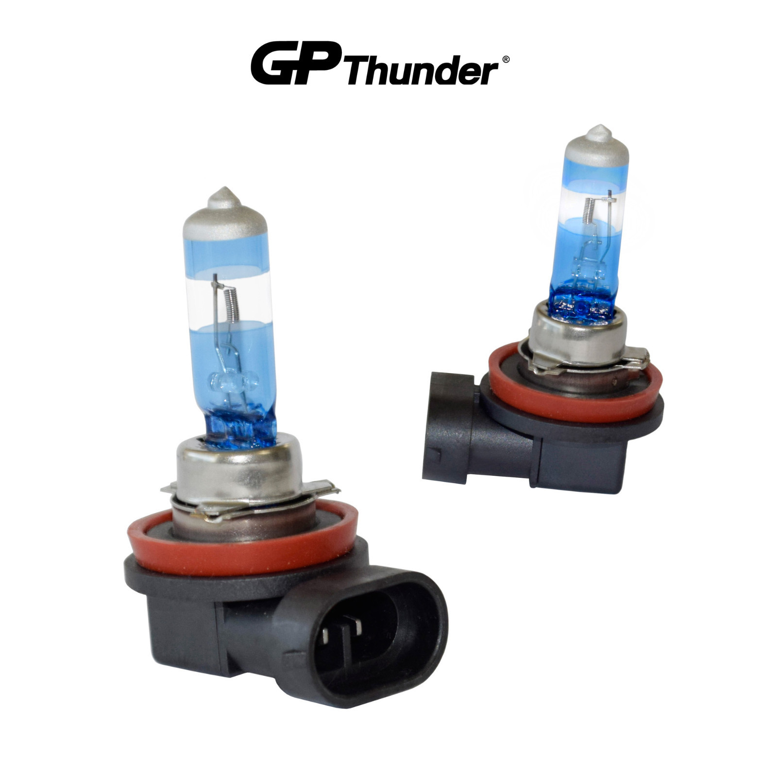 GP Thunder UNLIMITED 4500K H11 55W Bright White Xenon Light Bulbs On