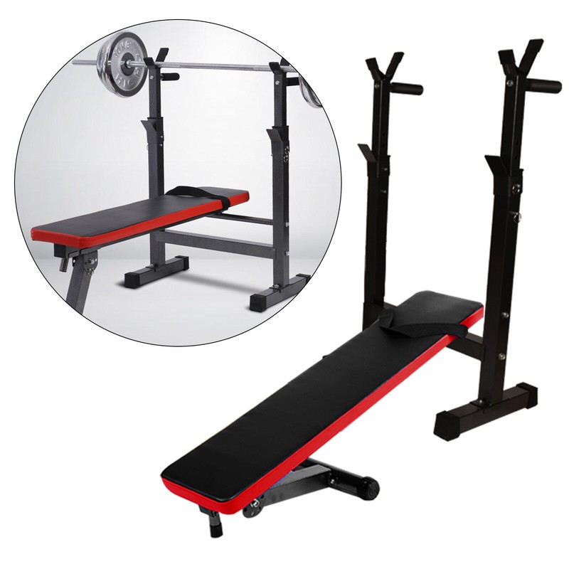 Barbell Dip Station Lifting Chest Press Adjustable Folding Sit Up