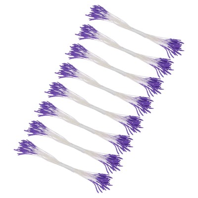 200-Pack Mini Double Heads Artificial Flower Stamen Pistil [Purple]
