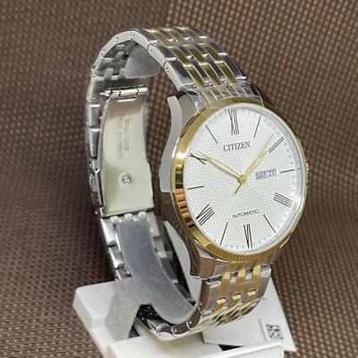 Pre-owned Citizen Nh8354-58a Automatic Two-tone Gold Stainless Steel Analog Men's Watch