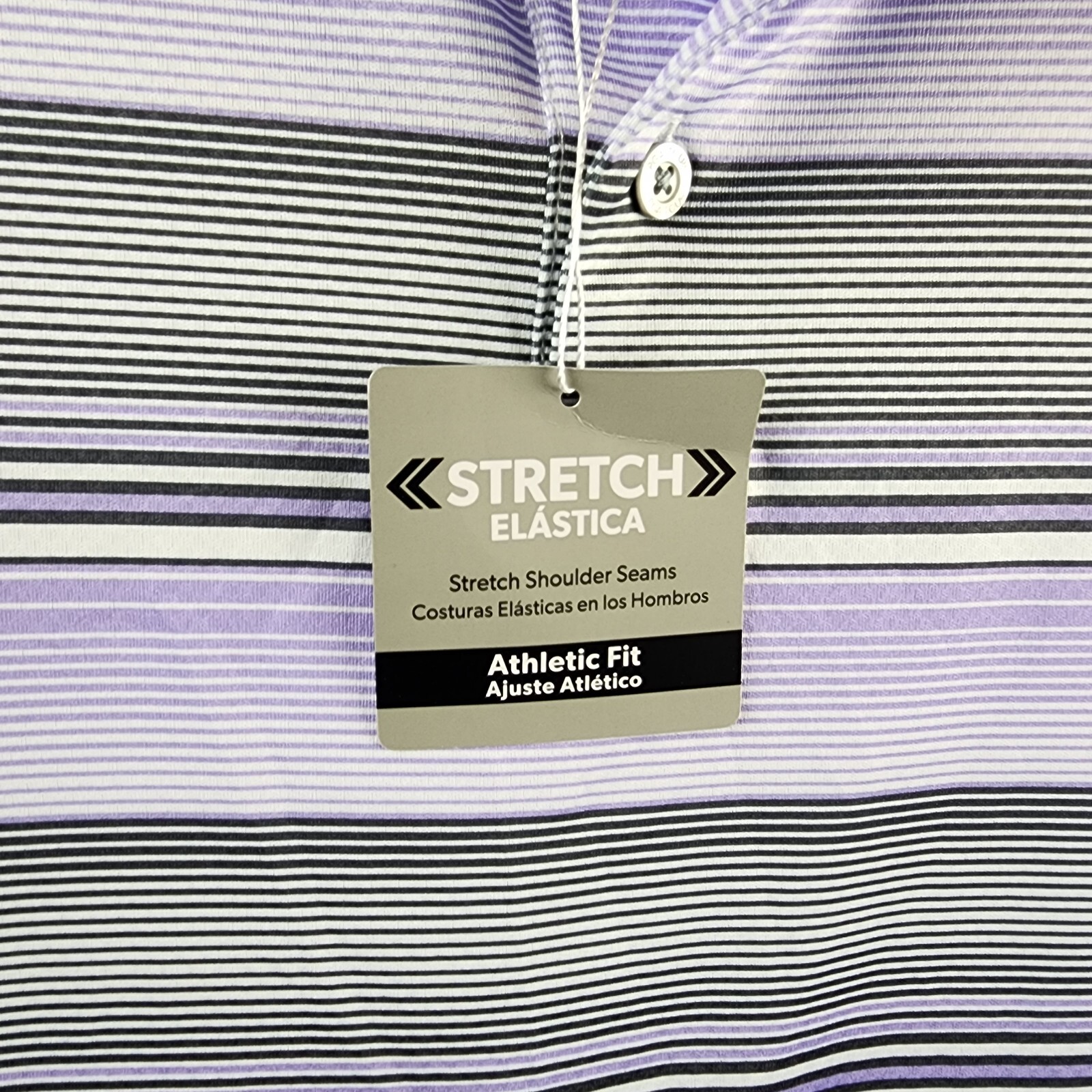 Pga Tour Linear Energy Textured Performance Golf Polo Shirt Men's S Iron Gate - Picture 13 of 16