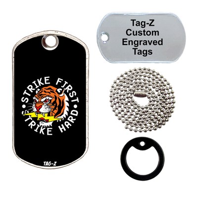 TIGER - STRIKE FIRST STRIKE HARD  - CUSTOMIZED - ENGRAVED NECKLACE - Tag-Z 