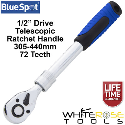 BlueSpot Telescopic Socket Ratchet Handle 1/2'' Drive 305-440mm 72T Extendable
