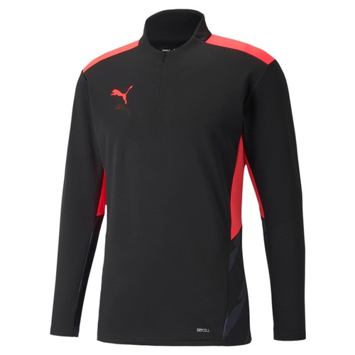 

[657544-43] Мужская футболка Puma INDIVIDUALCUP TRAINING 1/4 ZIP TOP, Black/sunblaze