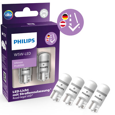 Philips LED Ultinon Pro6000 W 5W mit Straßenzulassung 6000K 1-10Stk. Freie Wahl