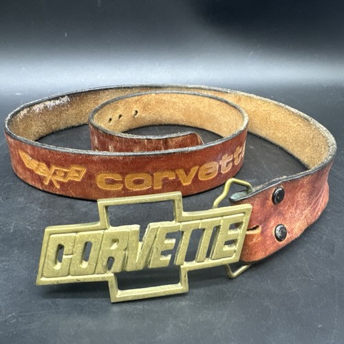 ⭐︎BARON BUCKLEバックル⭐︎ Vtg Solid Brass Baron Belt Buckle Leather Belt Corvette