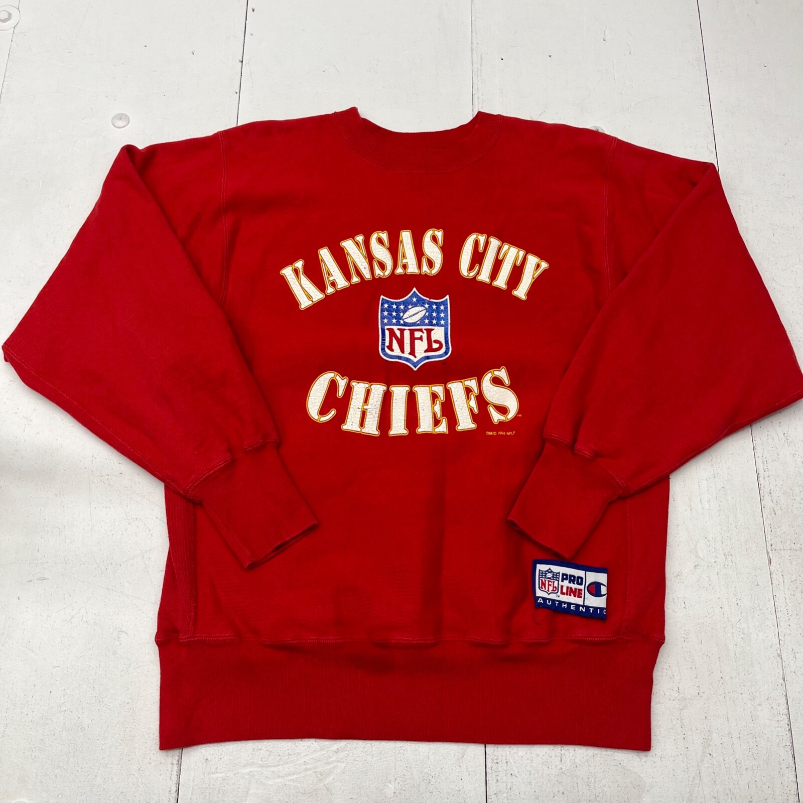 Vintage Champion NFL Pro Line '94 Red Reverse Weave Chiefs