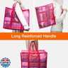Vieshful Pink 40L Clear Clothes Storage Bag with Zipper 3 Pack Colorful Clothes Organizer Vinyl Storage Bag for Comforter, Blanket, Bedding, Duvet, Transparent Moving Totes
