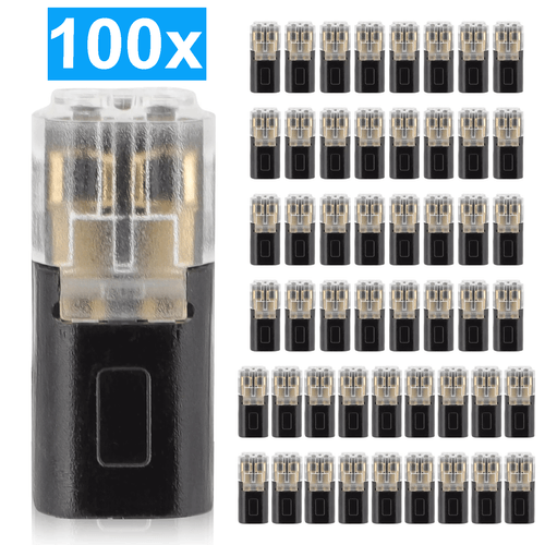 100x DoubleWire Cable Plug-in Snap Connector Connections Clamp Locking Buckle US