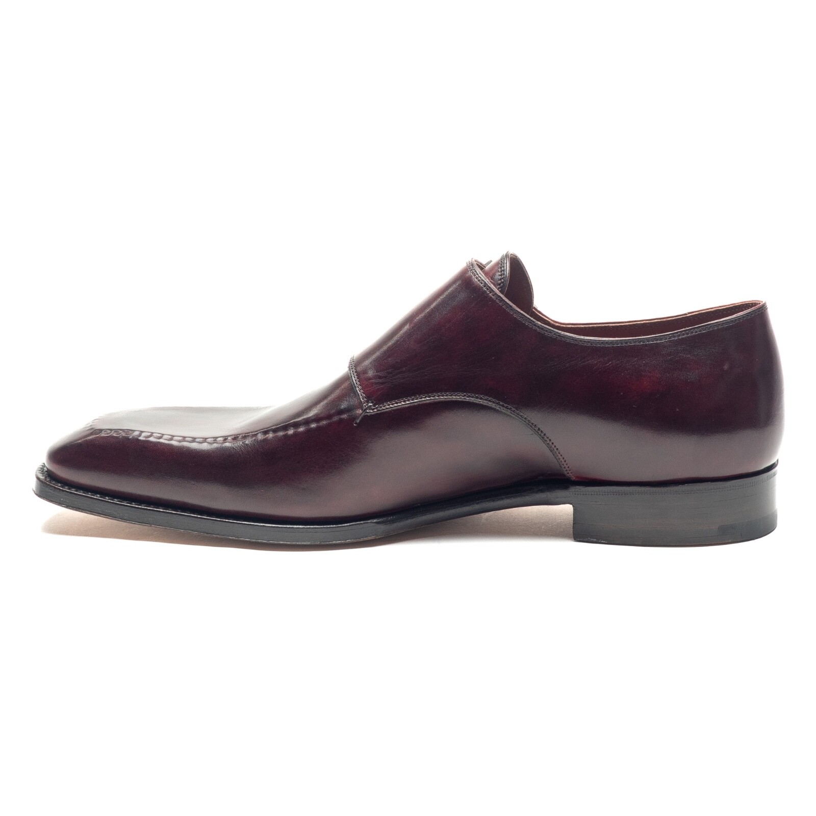 Pre-owned Santoni $6k Nwb Silvano Lattanzi Dress Shoes Red Brown Doublemonk Uk 6.5 Us 7.5 Eu 40.5