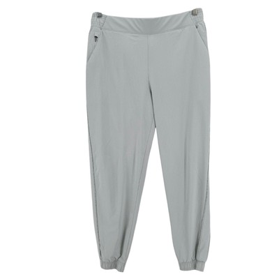 ATHLETA Brooklyn Textured Jogger Gray Striped Stretch Pockets EUC Size 14