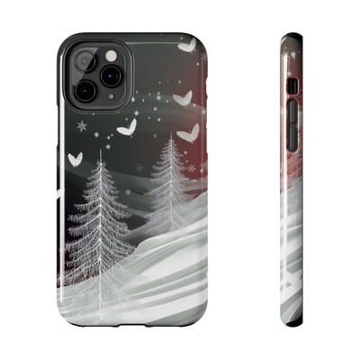 Winter Trees | Snowy Hill | White Pines - Tough Phone Case