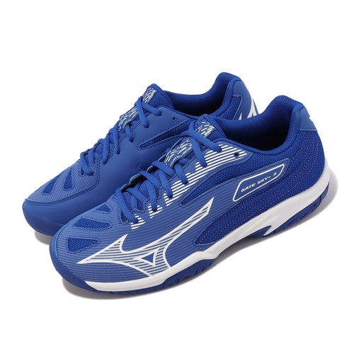 

Mizuno Gate Sky Plus 3 Широкие синие белые мужские кроссовки для бадминтона 71GA2340-26, Синий, Gate Sky Plus 3 Wide
