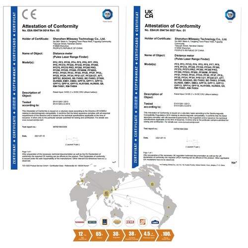 Mileseey 656 Yards Laser Rangefinder, Laser 6x23mm Range Finder Slope Flag-Lock