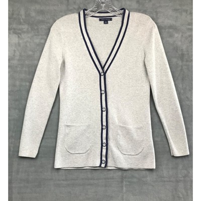 Tommy Hilfiger Cardigan Womens S Gray Button-up V-neck
