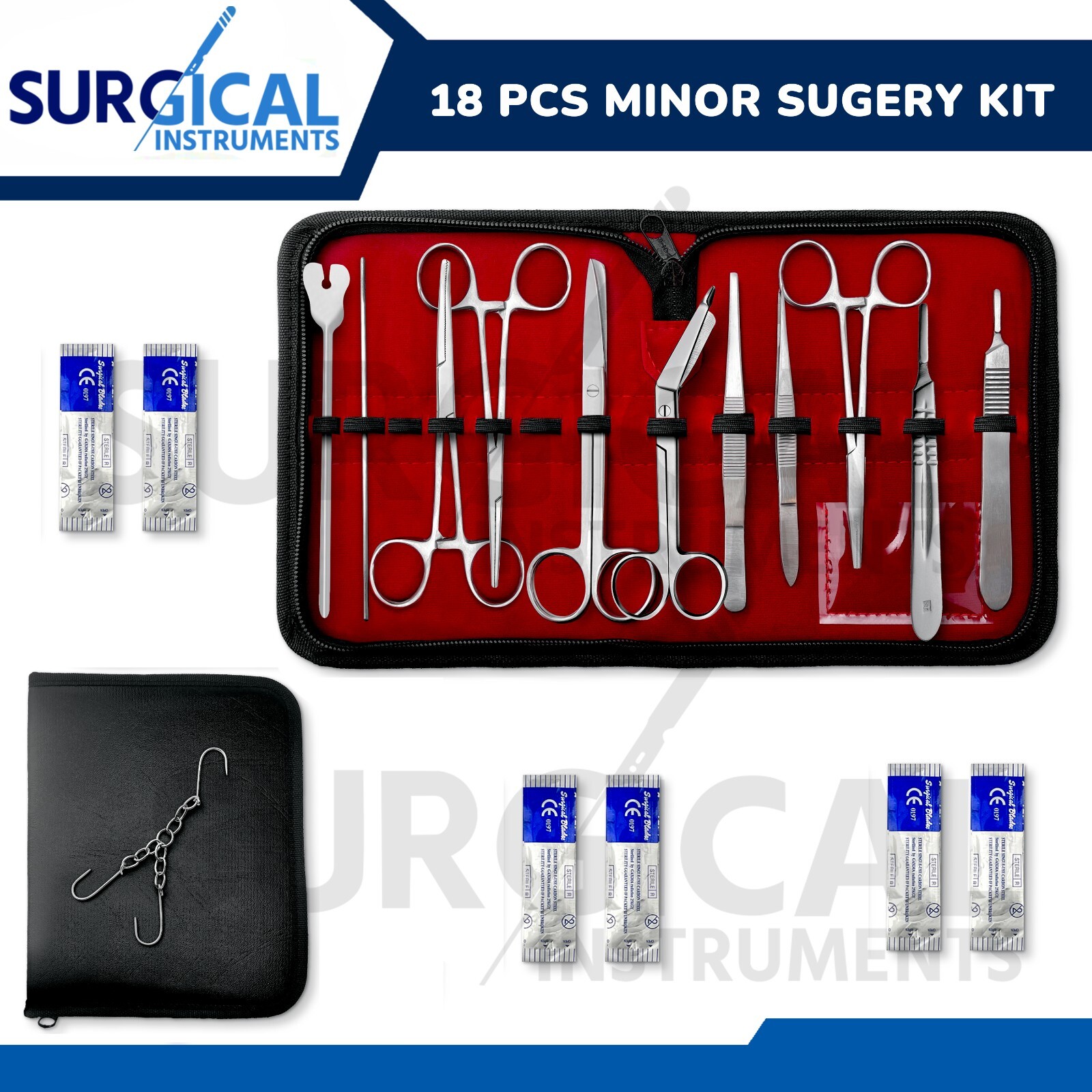 小物 surgery 18 pcs Minor Surgery Set Surgical Instruments Kit Stainless
