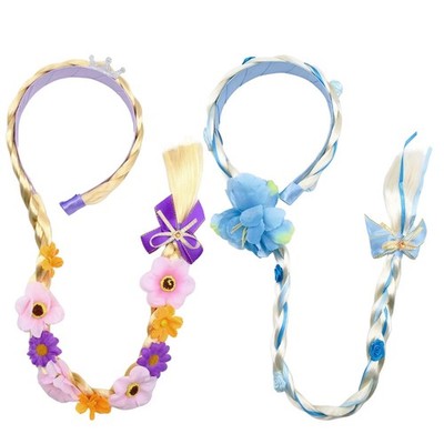 INHEMING 2 Pezzi Principessa Parrucca Rapunzel Bambina, Treccia (o6u)